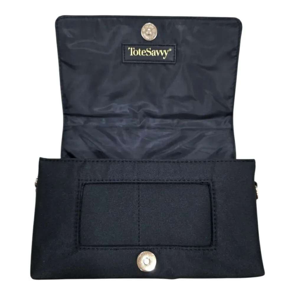 Tote Savvy Black Compact Baby Diaper Crossbody Bag Change Kit